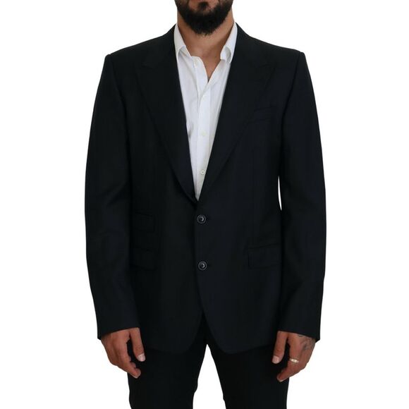 Dolce & Gabbana Dark Blue Wool Formal Sicilia Men's Blazer